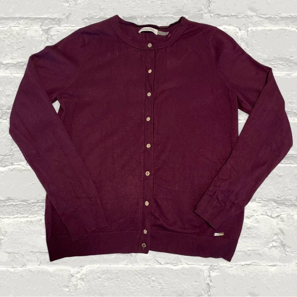 Calvin Klein Plum Knit Cardigan